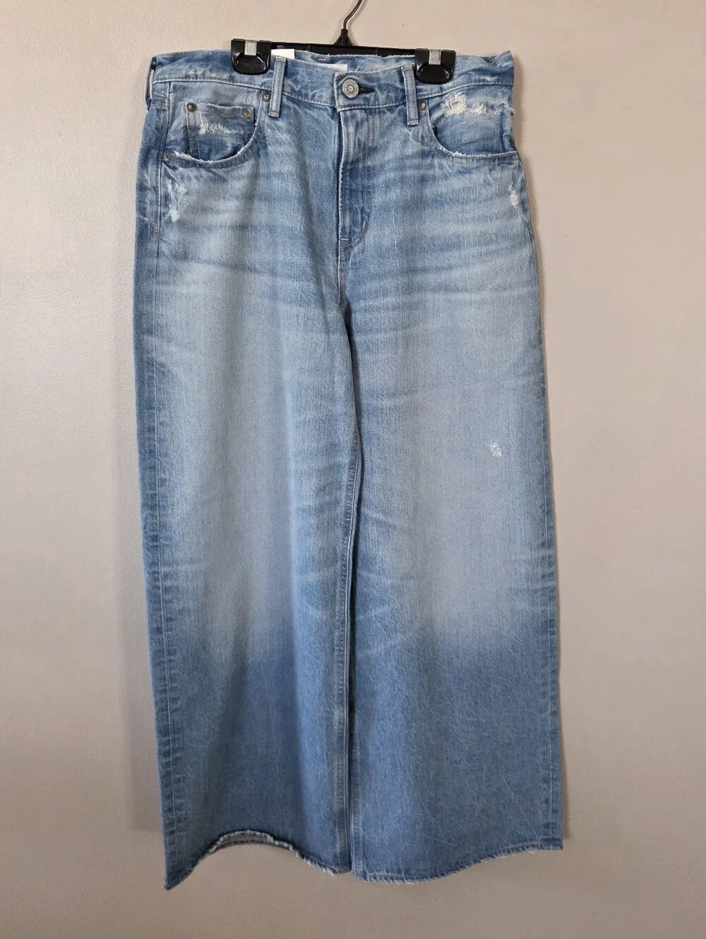 NWT Moussy Vintage MV Lowell Super Wide Pants Light Blue Women's Size 26